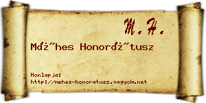 Méhes Honorátusz névjegykártya